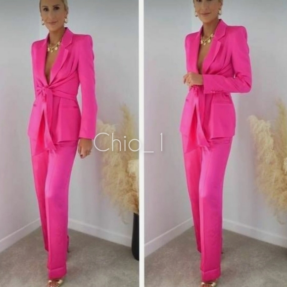 Zara TIED SATIN EFFECT BLAZER bloggers favorite - Picture 8 of 16